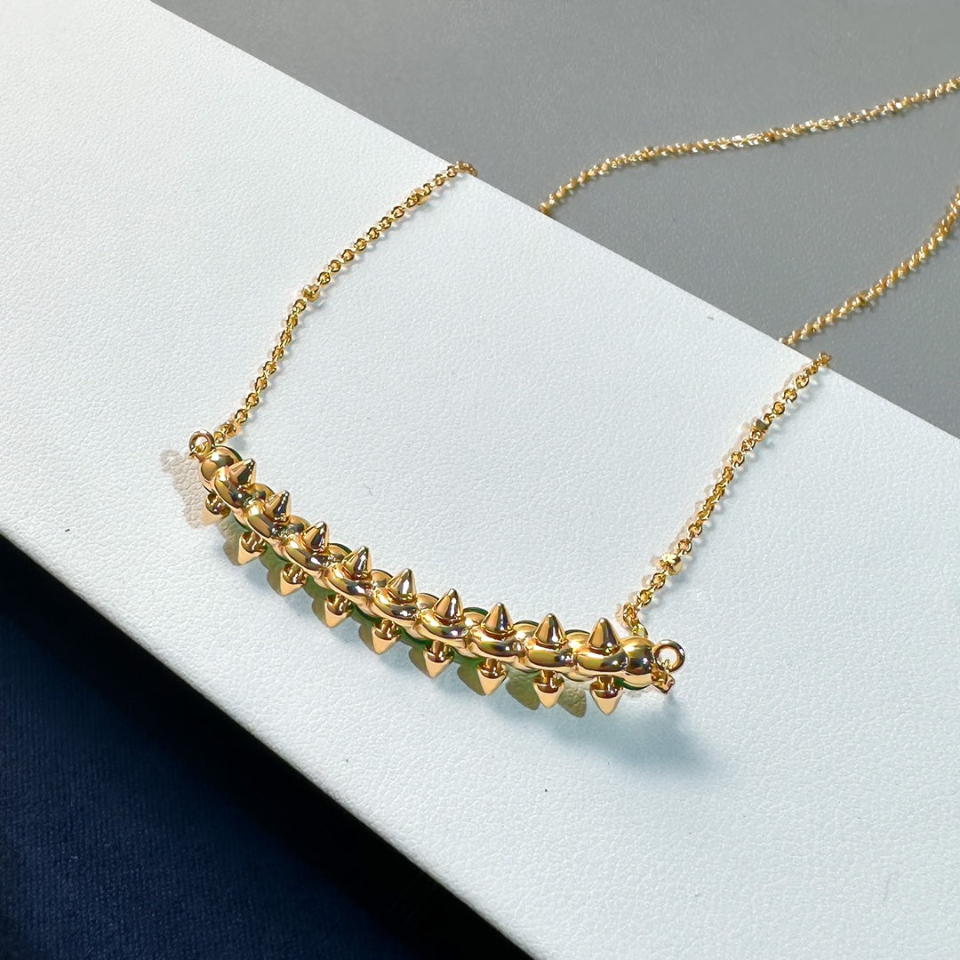 [Marin-Jewelry]New Arrival: Green Bead Rivet Necklace