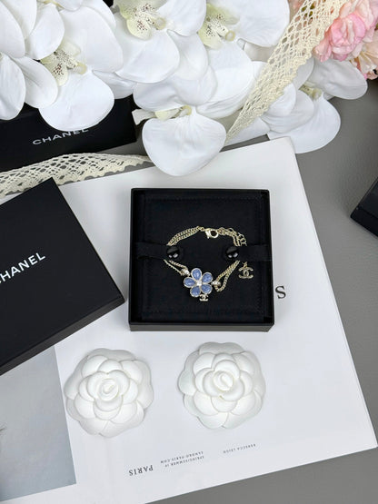 [Marin-Jewelry]VOLTE New Blue Floral Double-Layer Bracelet