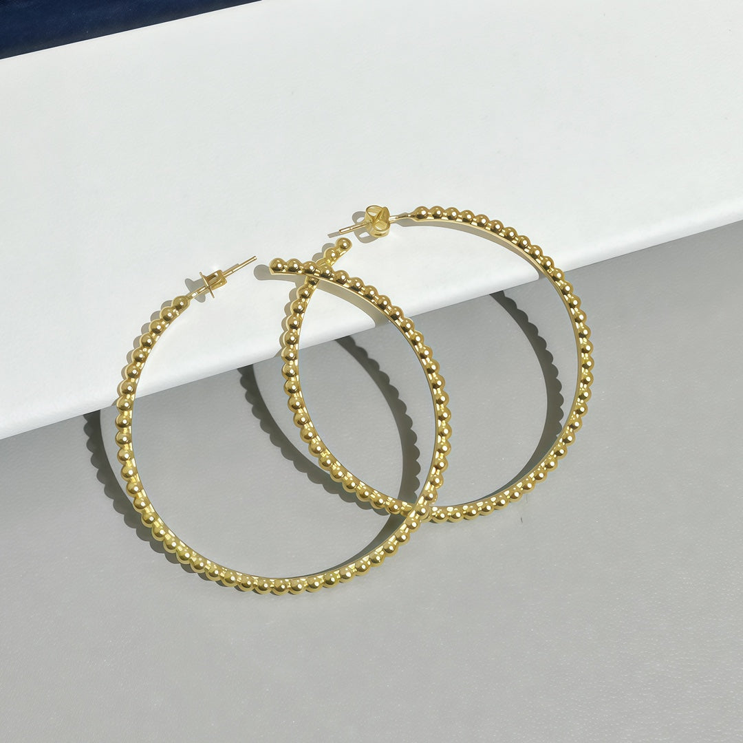 [Marin-Jewelry]SMOOTH BEAD STUD EARRINGS
