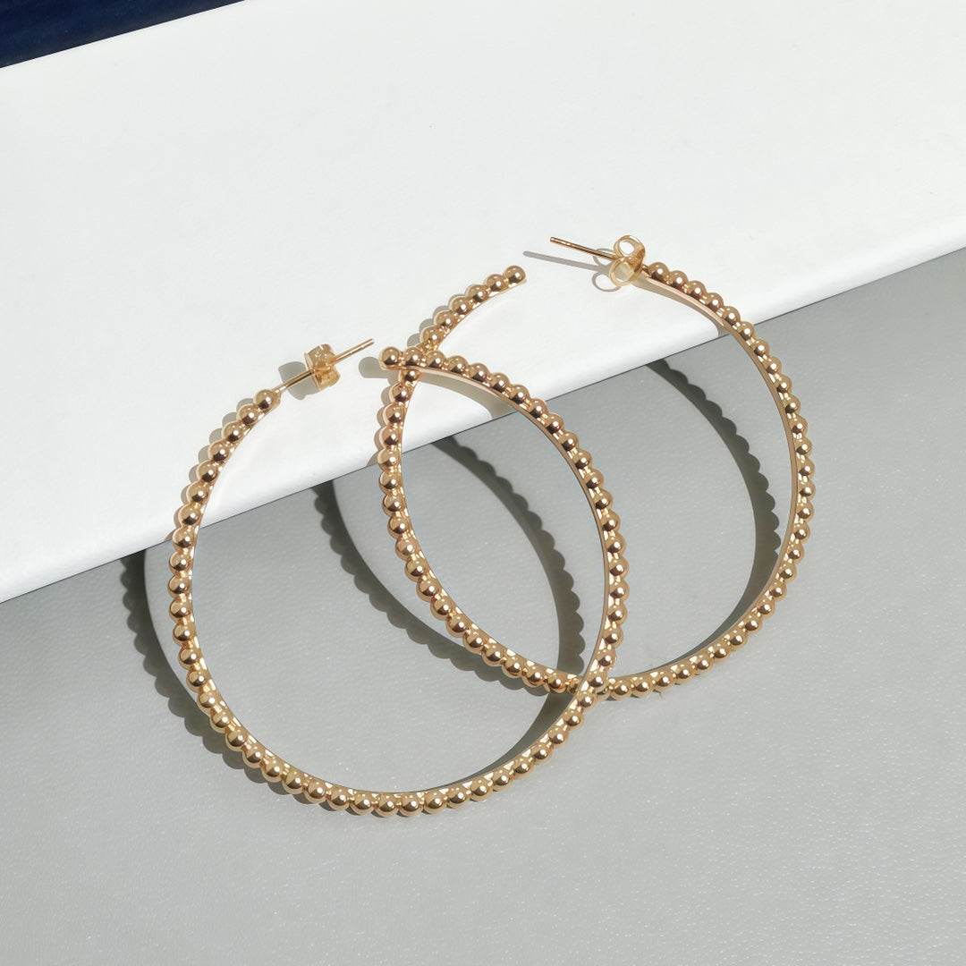 [Marin-Jewelry]SMOOTH BEAD STUD EARRINGS