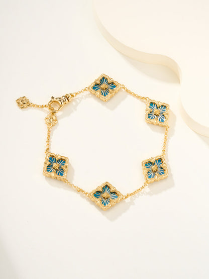 [Marin-Jewelry]B.C.L ENAMELED Five-Flower Bracelet£¨Various Colors)