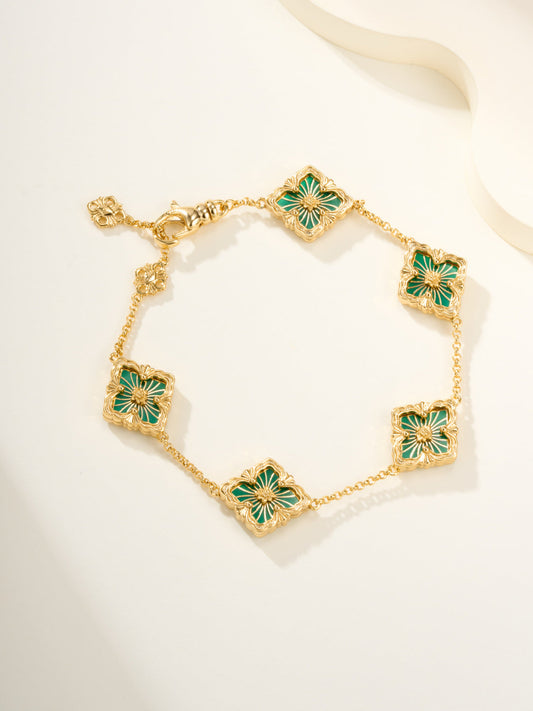 [Marin-Jewelry]B.C.L ENAMELED Five-Flower Bracelet£¨Various Colors)