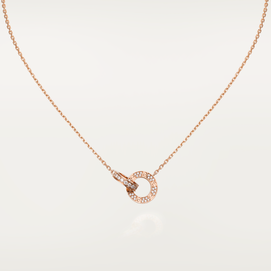 [Marin-Jewelry]LOVE 7.6MM NECKLACE Marin-Jewelry GOLD AND SILVER  FULL DIAMOND