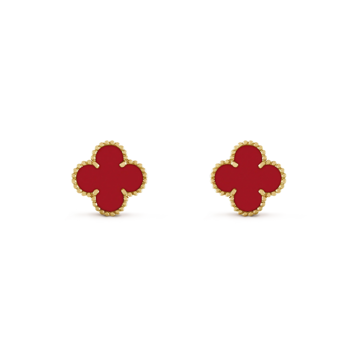 [Marin-Jewelry]CLOVER MINI 9.5MM CARNELIAN EARRINGS