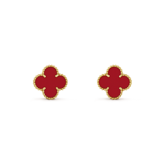 [Marin-Jewelry]CLOVER MINI 9.5MM CARNELIAN EARRINGS