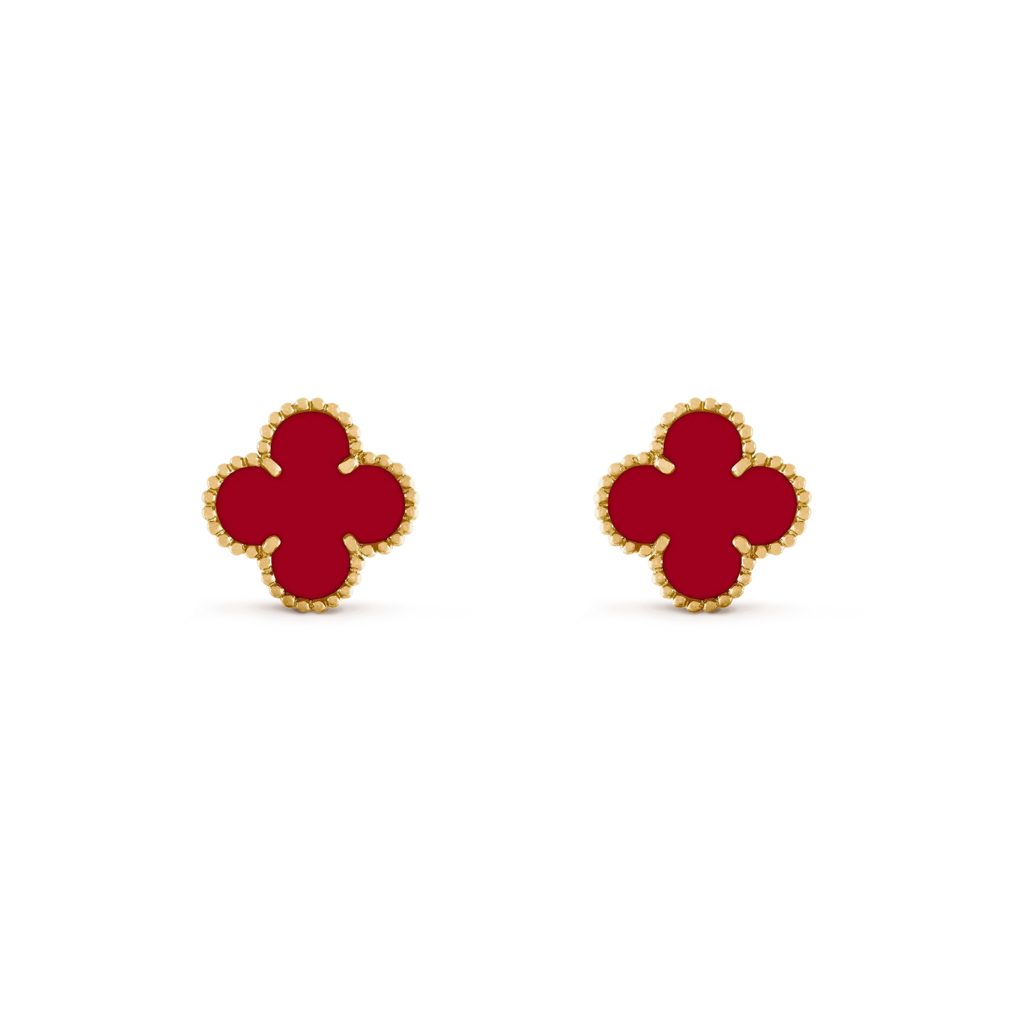 [Marin-Jewelry]CLOVER MEDIUM 1 MOTIFS CARNELIAN  EARRINGS