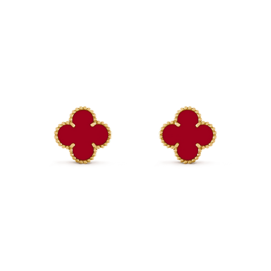[Marin-Jewelry]CLOVER MEDIUM 1 MOTIFS CARNELIAN  EARRINGS