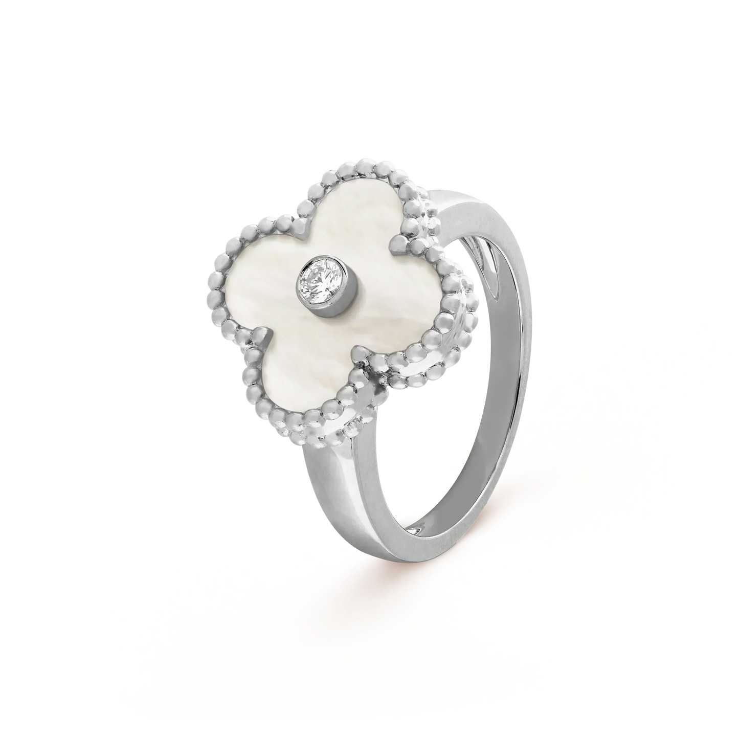 [Marin-Jewelry]CLOVER SILVER MOP DIAMOND RING