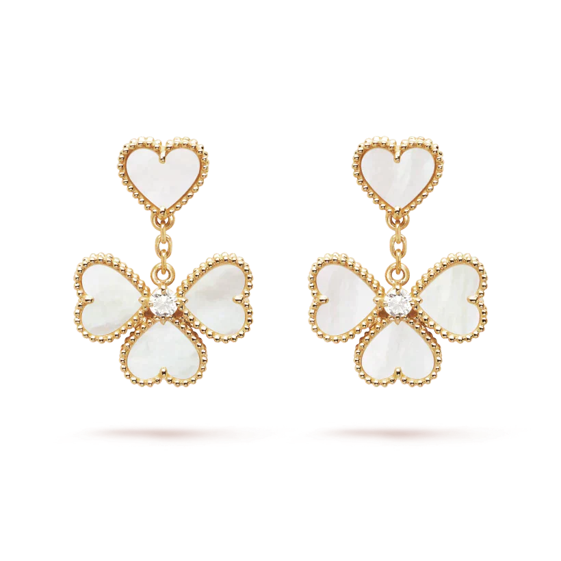 [Marin-Jewelry]CLOVER SWEET WHITE MOP EARRINGS