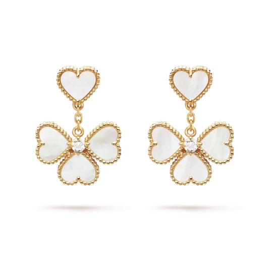 [Marin-Jewelry]CLOVER SWEET WHITE MOP EARRINGS