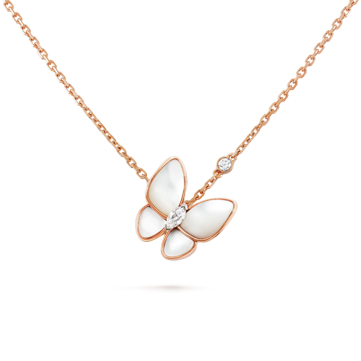 [Marin-Jewelry]BUTTERFLY MOP DIAMOND NECKLACE