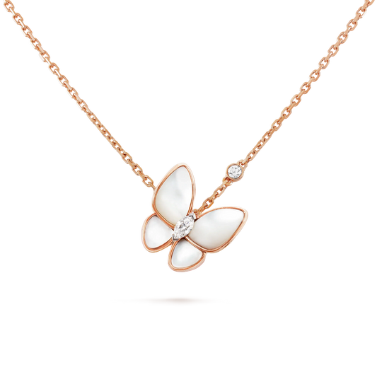 [Marin-Jewelry]BUTTERFLY MOP DIAMOND NECKLACE