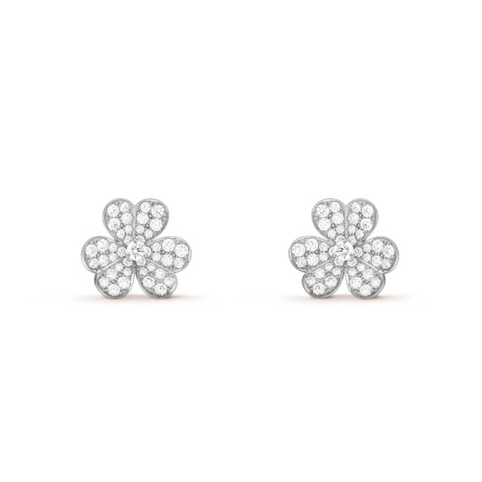 [Marin-Jewelry]CLOVER COMOS DIAMOND EARRINGS SILVER