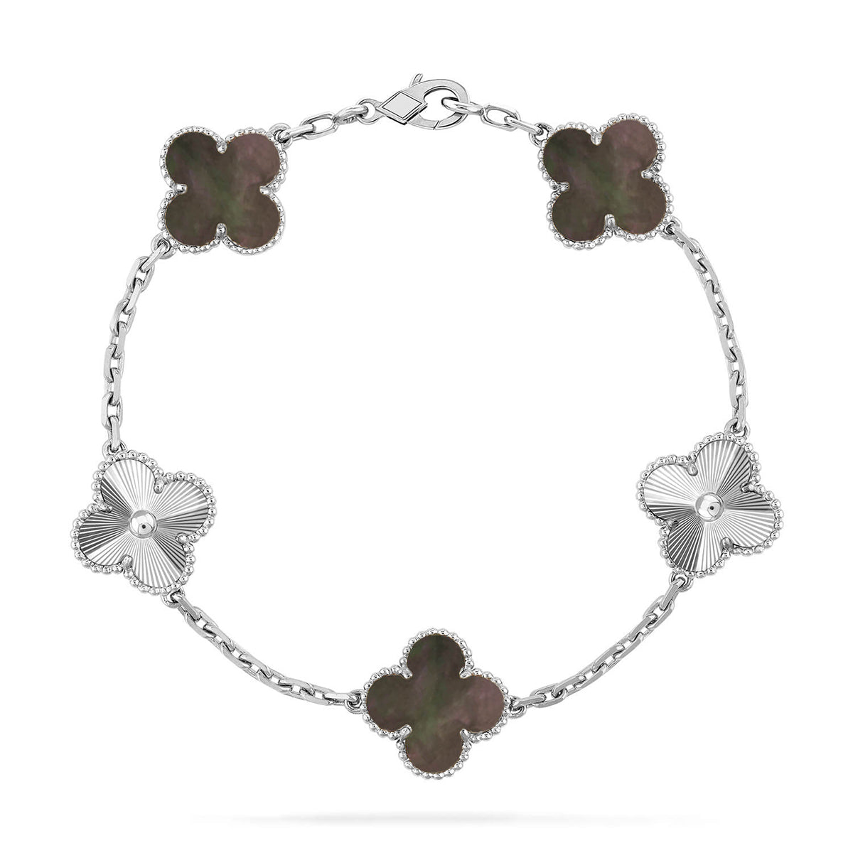 [Marin-Jewelry] CLOVER 5 MOTIF GRAY MOP BRACELET COLLECTION