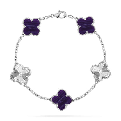 [Marin-Jewelry]CLOVER 5 MOTIF PURPLE STRIPES BRACELET COLLECTION