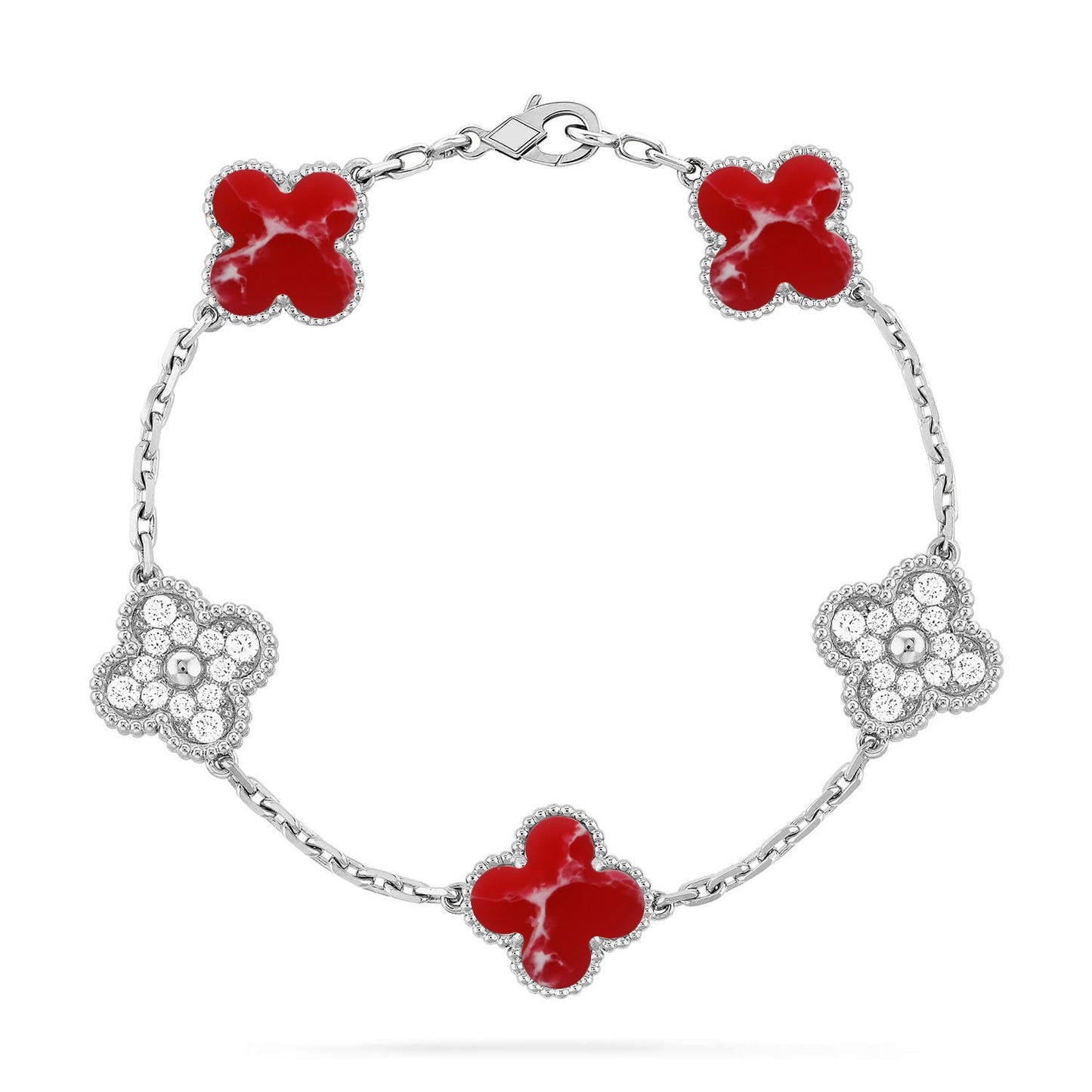 [Marin-Jewelry]CLOVER 5 MOTIF RED PATTERN BRACELET COLLECTION