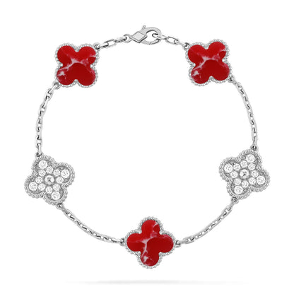 [Marin-Jewelry]CLOVER 5 MOTIF RED PATTERN BRACELET COLLECTION