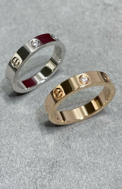 [Marin-Jewelry]LOVE RING 4MM 1 DIAMOND SILVER