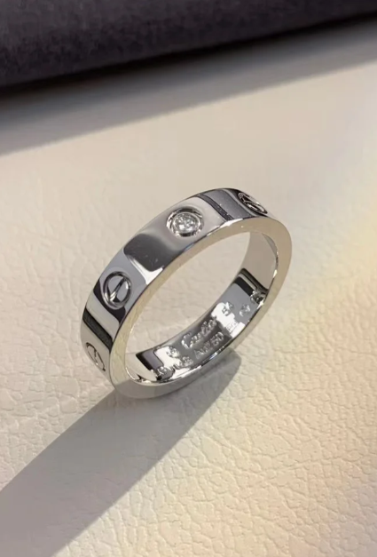 [Marin-Jewelry]LOVE RING 4MM 1 DIAMOND SILVER