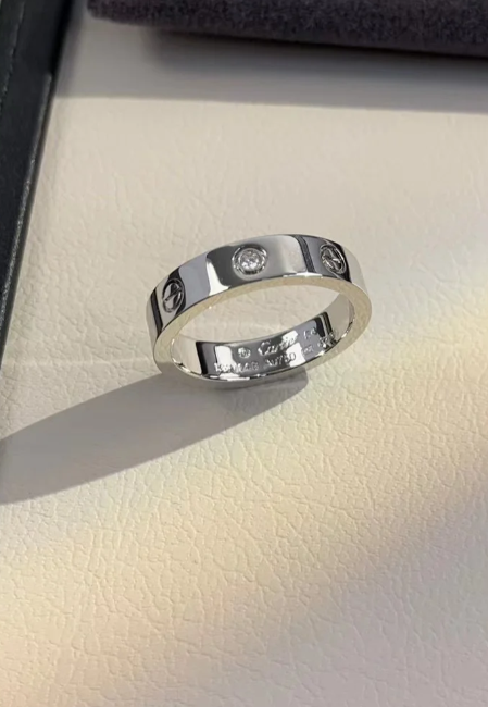 [Marin-Jewelry]LOVE RING 4MM 1 DIAMOND SILVER