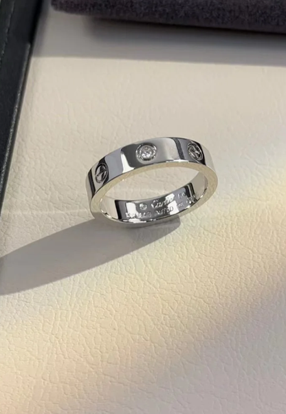 [Marin-Jewelry]LOVE RING 4MM 1 DIAMOND SILVER
