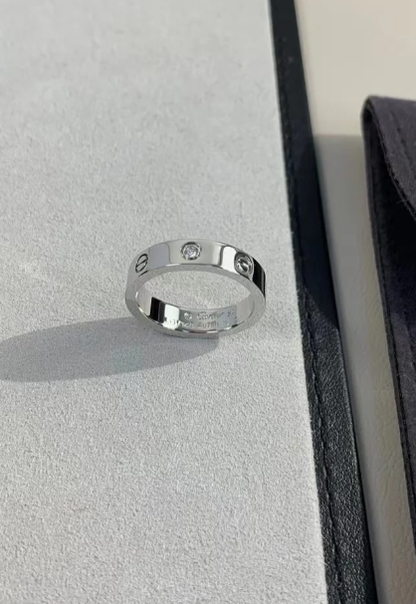 [Marin-Jewelry]LOVE RING 4MM 1 DIAMOND SILVER