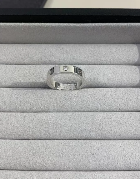 [Marin-Jewelry]LOVE RING 4MM 1 DIAMOND SILVER