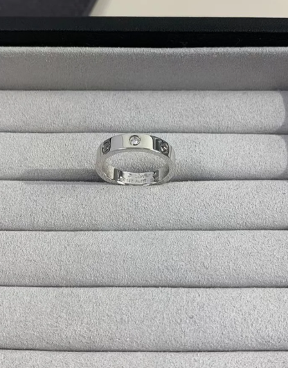 [Marin-Jewelry]LOVE RING 4MM 1 DIAMOND SILVER