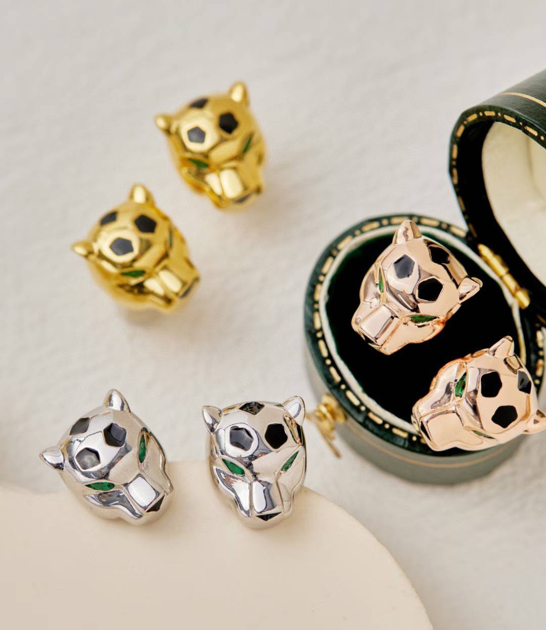 [?Marin-Jewelry]CHRRTAH-PRINT STUD EARRINGS, THREE COLORS