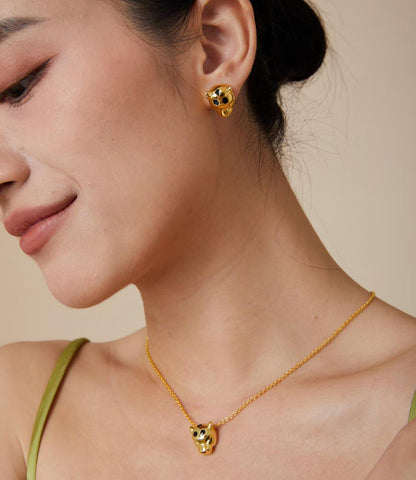 [?Marin-Jewelry]CHRRTAH-PRINT STUD EARRINGS, THREE COLORS