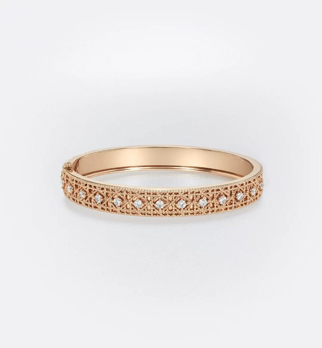 [?Marin-Jewelry]2026 WOVEN-PATTERN BRACELET SET WITH FULL DIAMOND INLAY THREE-COLORS