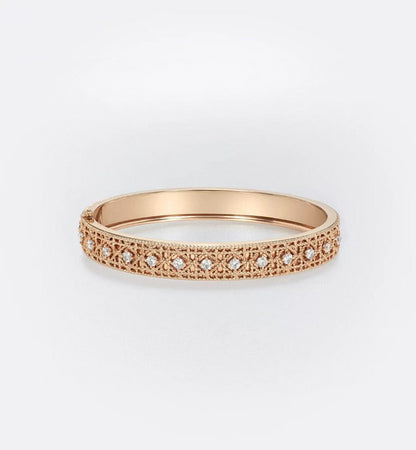 [?Marin-Jewelry]2026 WOVEN-PATTERN BRACELET SET WITH FULL DIAMOND INLAY THREE-COLORS