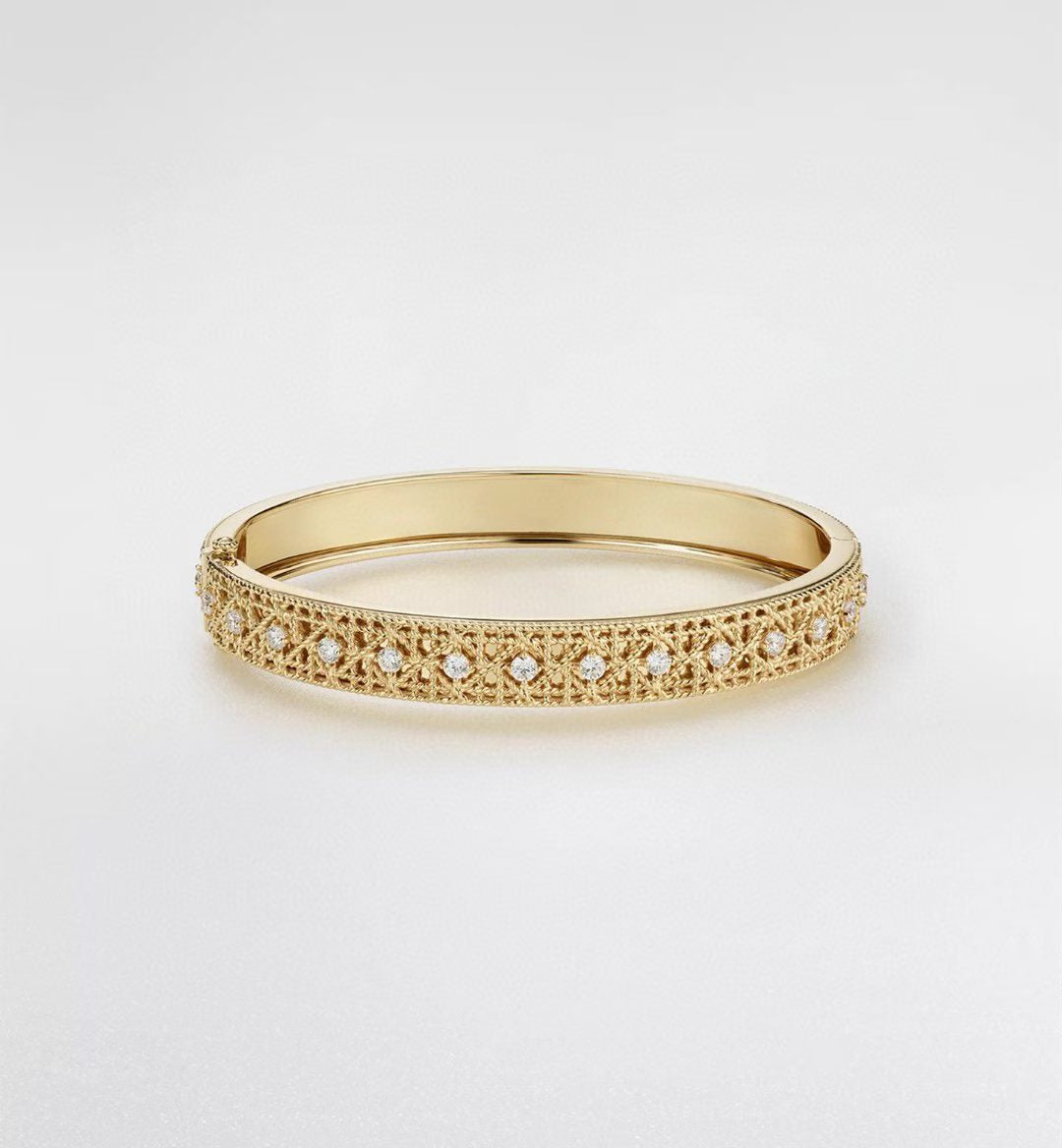 [?Marin-Jewelry]2026 WOVEN-PATTERN BRACELET SET WITH FULL DIAMOND INLAY THREE-COLORS