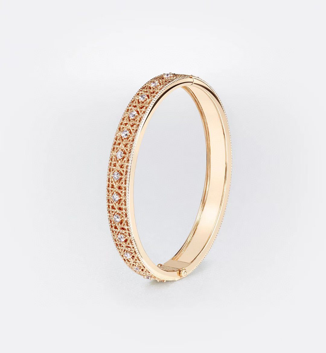 [?Marin-Jewelry]2026 WOVEN-PATTERN BRACELET SET WITH FULL DIAMOND INLAY THREE-COLORS