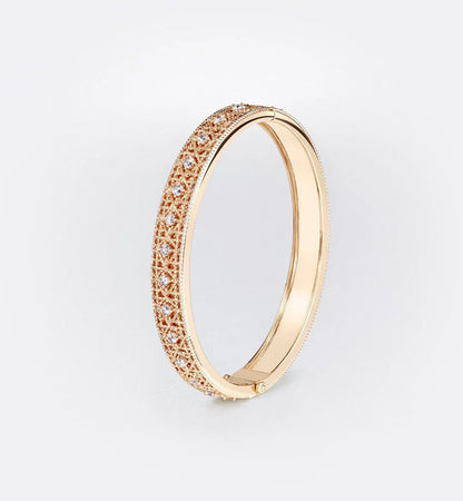 [?Marin-Jewelry]2026 WOVEN-PATTERN BRACELET SET WITH FULL DIAMOND INLAY THREE-COLORS