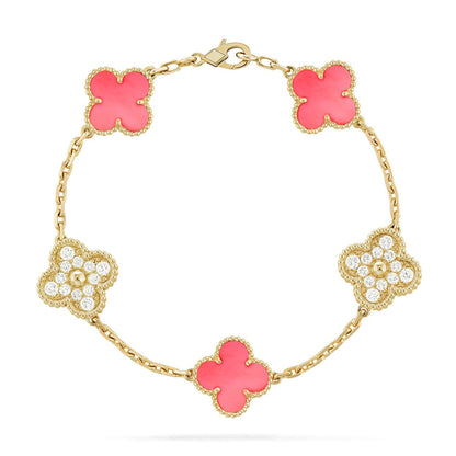 [Marin-Jewelry] CLOVER 5 MOTIFS  PINK MOP BRACELET COLLECTION