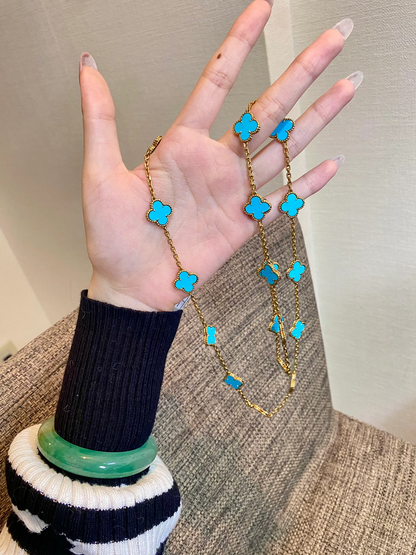 [Marin-Jewelry]CLOVER 20 MOTIFS TURQUOISE GOLD