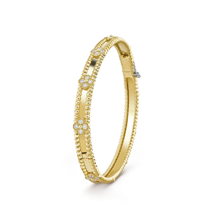 [Marin-Jewelry]CLOVER BRACELET 4MM DIAMONDS