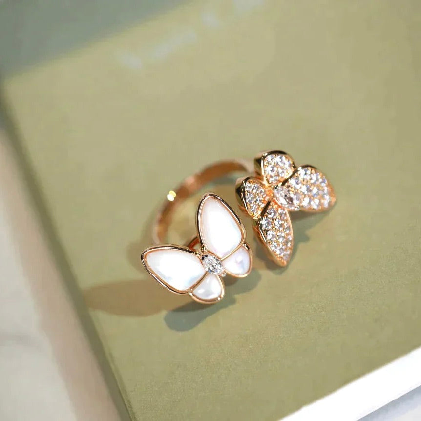 [Marin-Jewelry]TWIN BUTTERFLY DIAMOND MOP RING