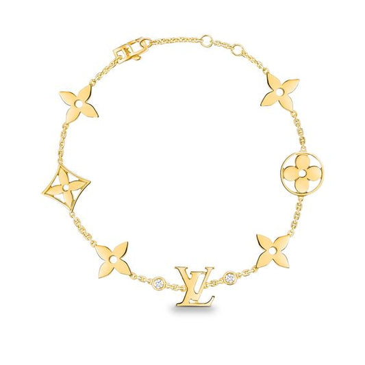 [Marin-Jewelry]STAR AND SUN 7 MOTIFS GOLD BRACELET