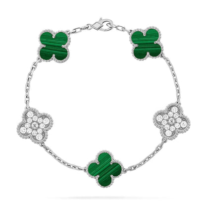[Marin-Jewelry] CLOVER 5 MOTIF MALACHITE BRACELET COLLECTION