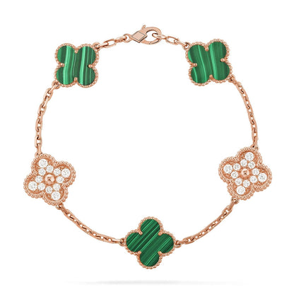 [Marin-Jewelry] CLOVER 5 MOTIF MALACHITE BRACELET COLLECTION