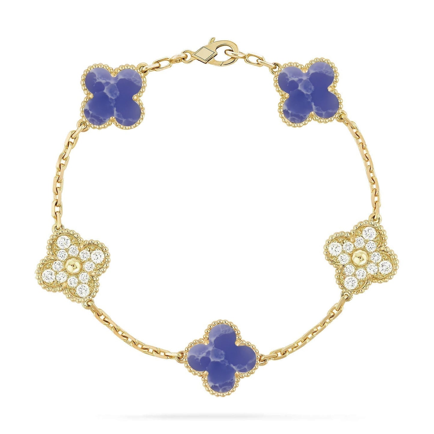 [Marin-Jewelry]CLOVER 5 MOTIF BLUE VEINS BRACELET COLLECTION
