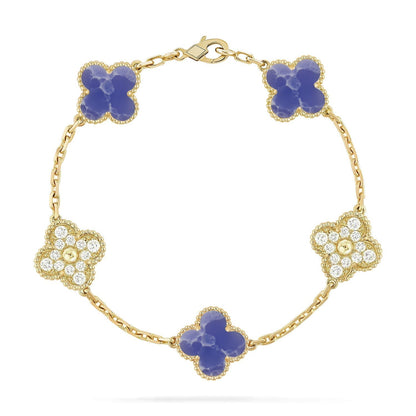 [Marin-Jewelry]CLOVER 5 MOTIF BLUE VEINS BRACELET COLLECTION