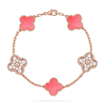 [Marin-Jewelry] CLOVER 5 MOTIFS  PINK MOP BRACELET COLLECTION