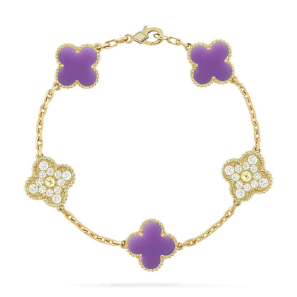 [Marin-Jewelry]CLOVER 5 MOTIF LIGHT PURPLE BRACELET COLLECTION