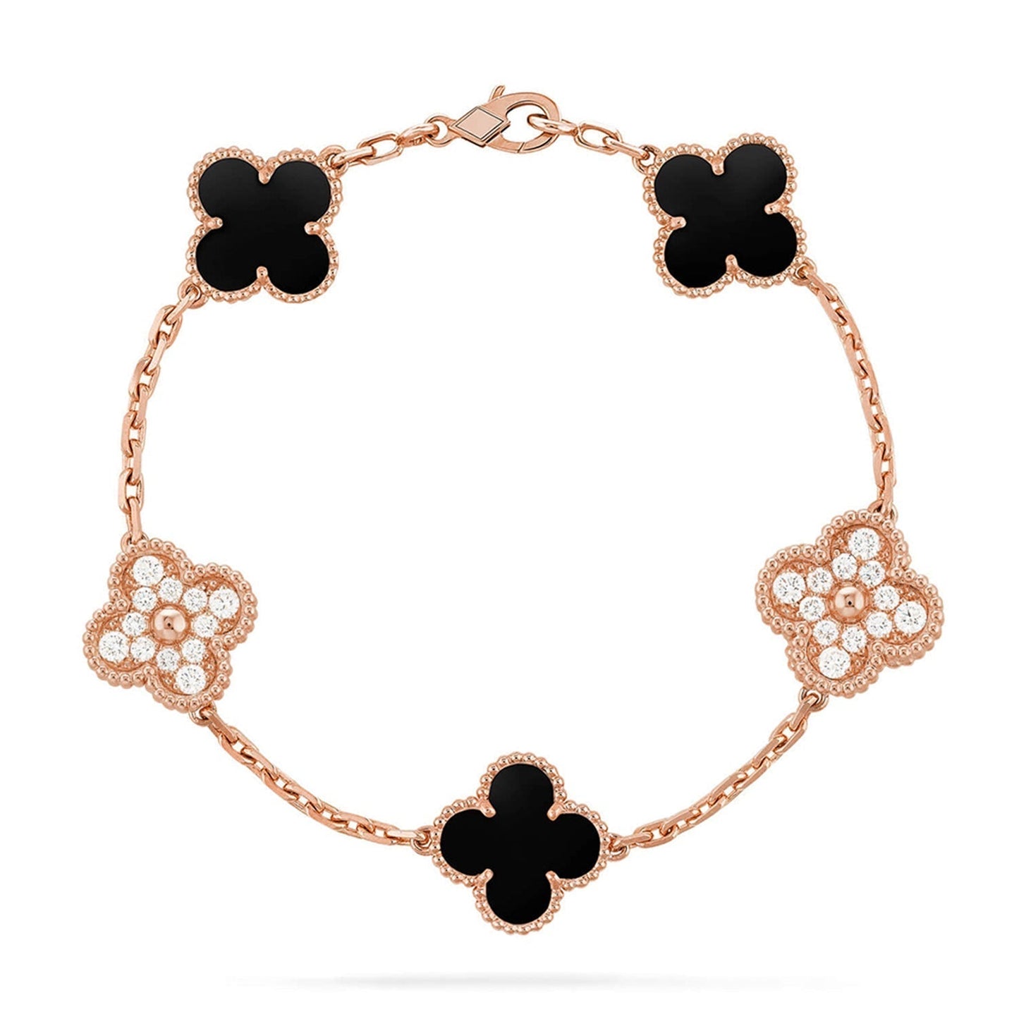 [Marin-Jewelry] CLOVER 5 MOTIF ONYXS BRACELET COLLECTION