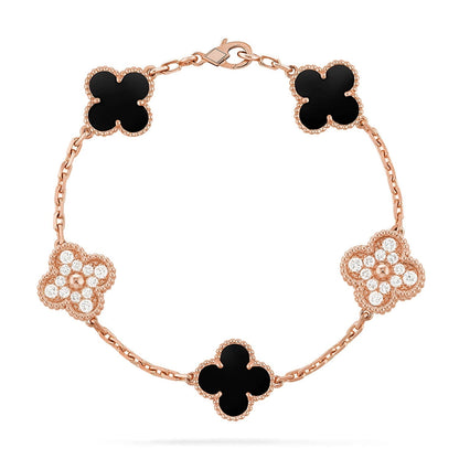 [Marin-Jewelry] CLOVER 5 MOTIF ONYXS BRACELET COLLECTION