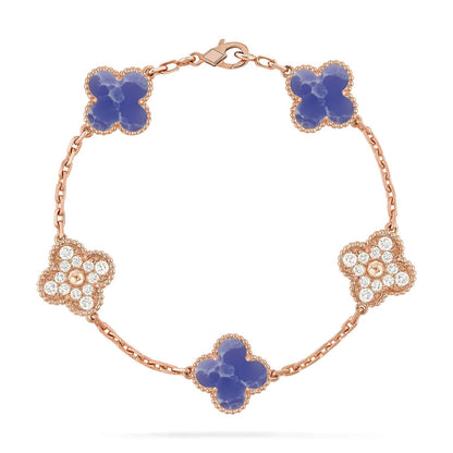 [Marin-Jewelry]CLOVER 5 MOTIF BLUE VEINS BRACELET COLLECTION