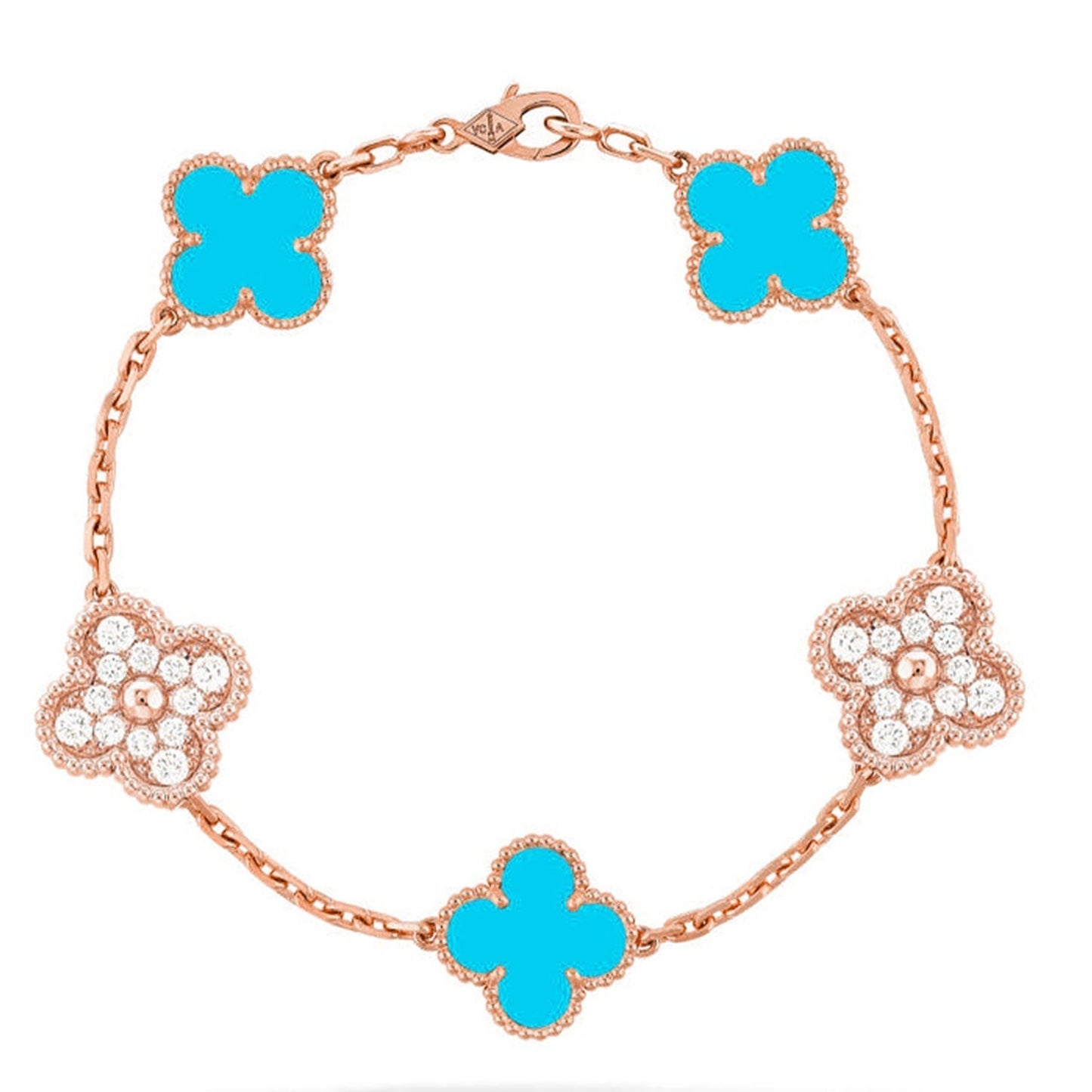 [Marin-Jewelry] CLOVER 5 MOTIF TURQUOISE BRACELET COLLECTION